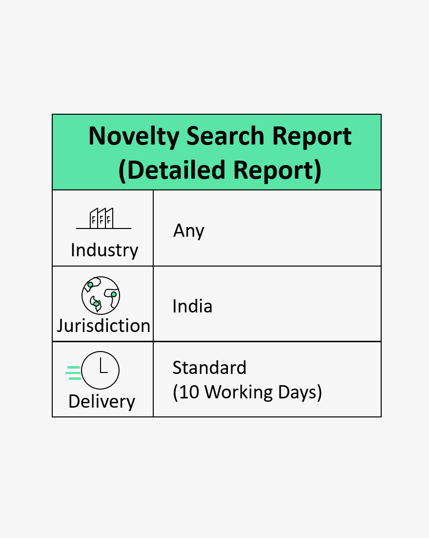 India Patent Novelty Search Report (Detailed)